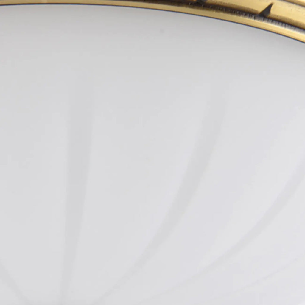 Victorian White Glass Brass Dome Flush Mount Light