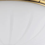 Victorian White Glass Brass Dome Flush Mount Light