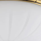 Victorian White Glass Brass Dome Flush Mount Light