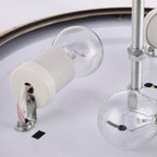 Victorian White Glass Brass Dome Flush Mount Light