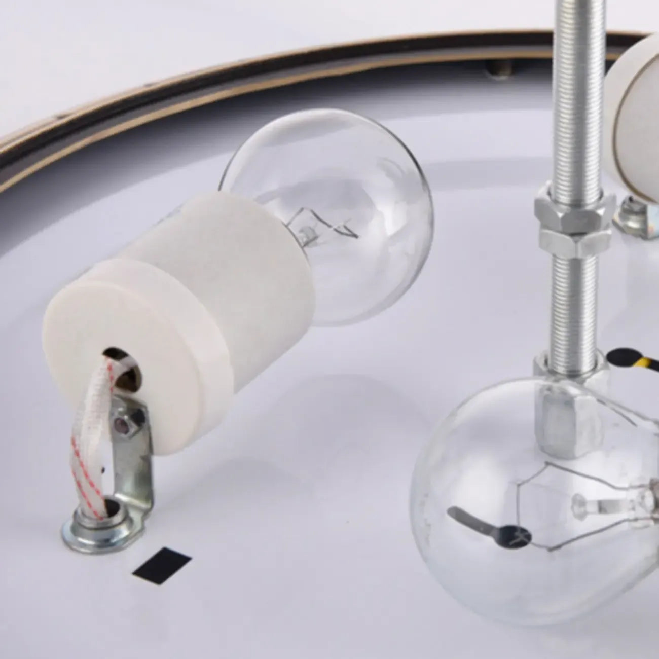 Victorian White Glass Brass Dome Flush Mount Light