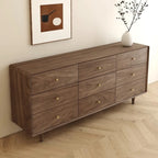 Mid-Century Modern Brown Wood Storage Cabinet for Living Room