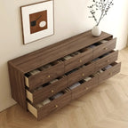 Mid-Century Modern Brown Wood Storage Cabinet for Living Room