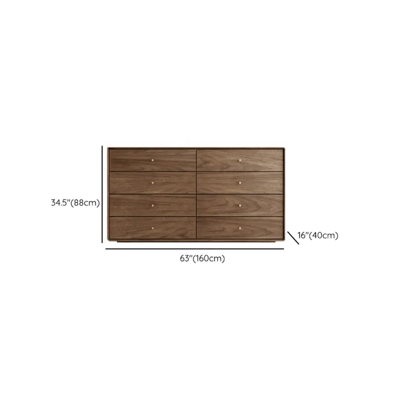 Mid-Century Modern Brown Wood Storage Cabinet for Living Room