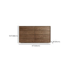 Mid-Century Modern Brown Wood Storage Cabinet for Living Room