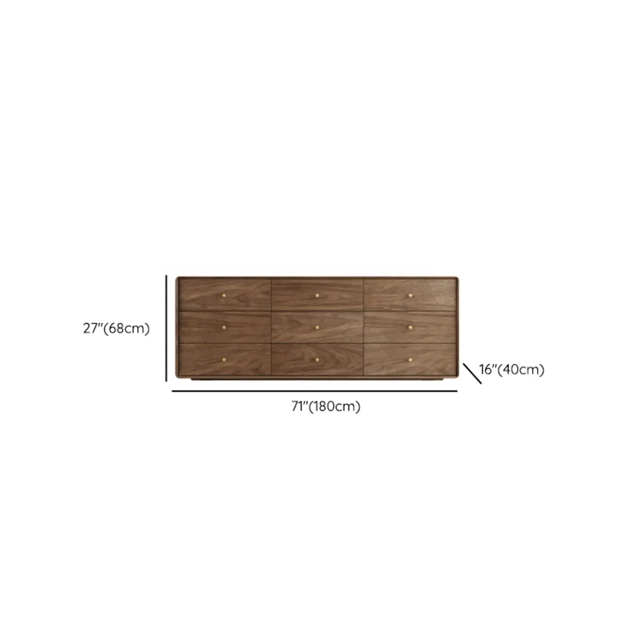 Mid-Century Modern Brown Wood Storage Cabinet for Living Room