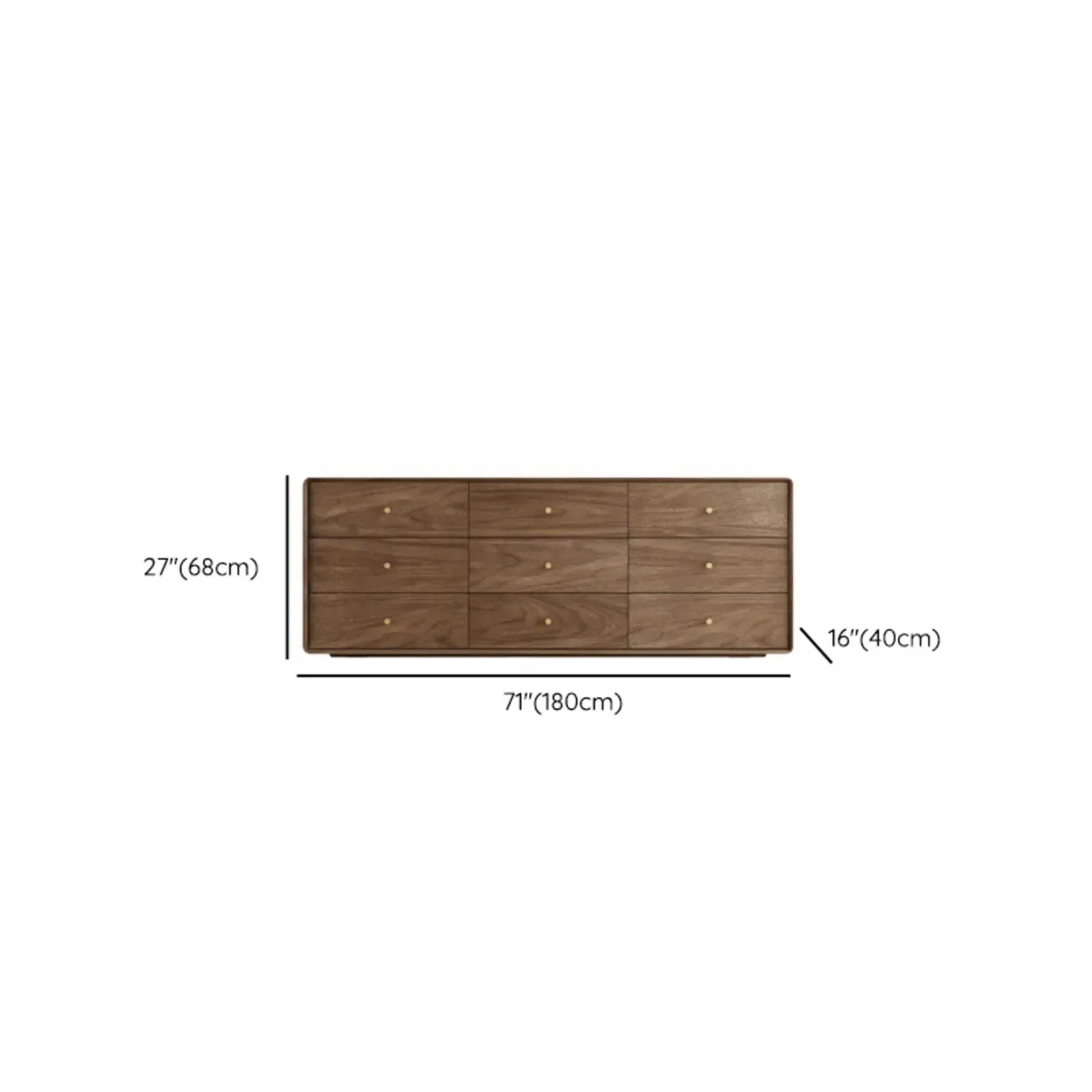 Mid-Century Modern Brown Wood Storage Cabinet for Living Room