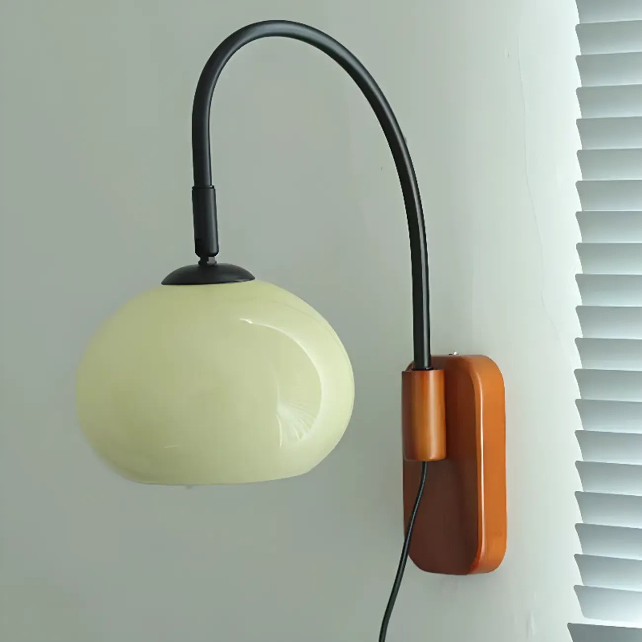 Vintage Brown Drum Shape Milk Glass Indoor Wall Sconce