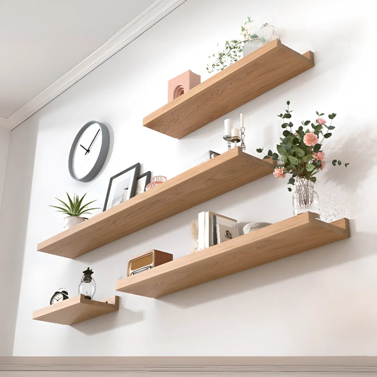 Nordic Rectangular Lumber Wall-Mounted Storage Racks