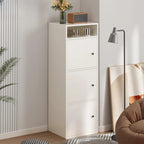 Modern White Wooden Utility Storage Cabinet for Living Room
