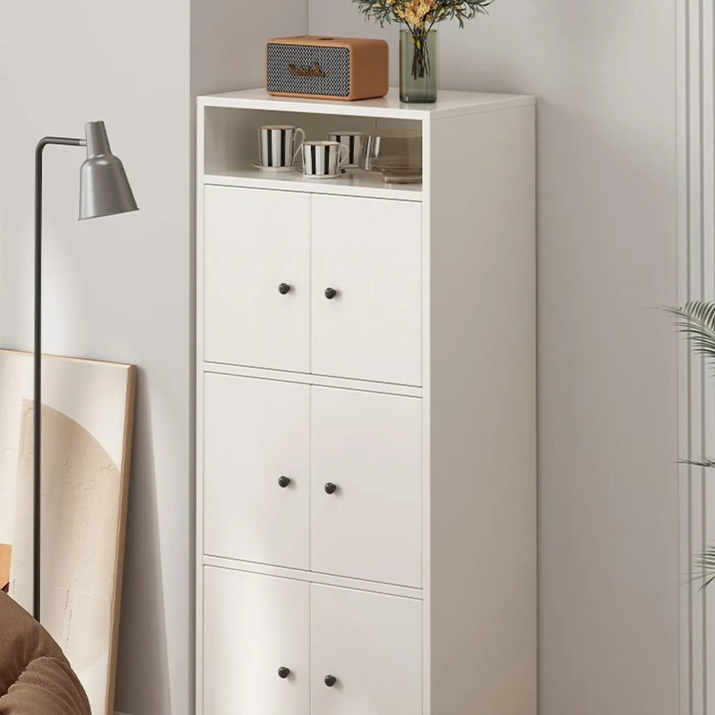 Modern White Wooden Utility Storage Cabinet for Living Room