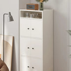 Modern White Wooden Utility Storage Cabinet for Living Room