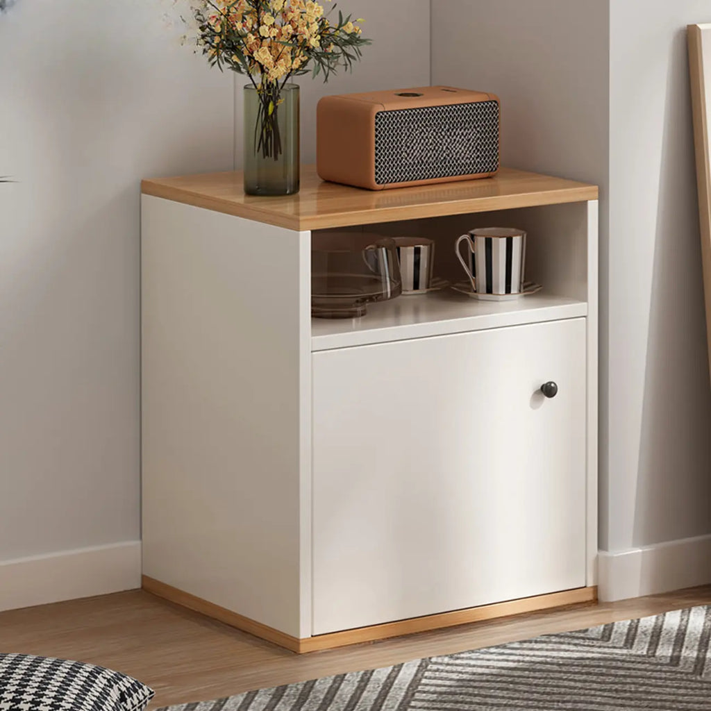 Modern White Wooden Utility Storage Cabinet for Living Room