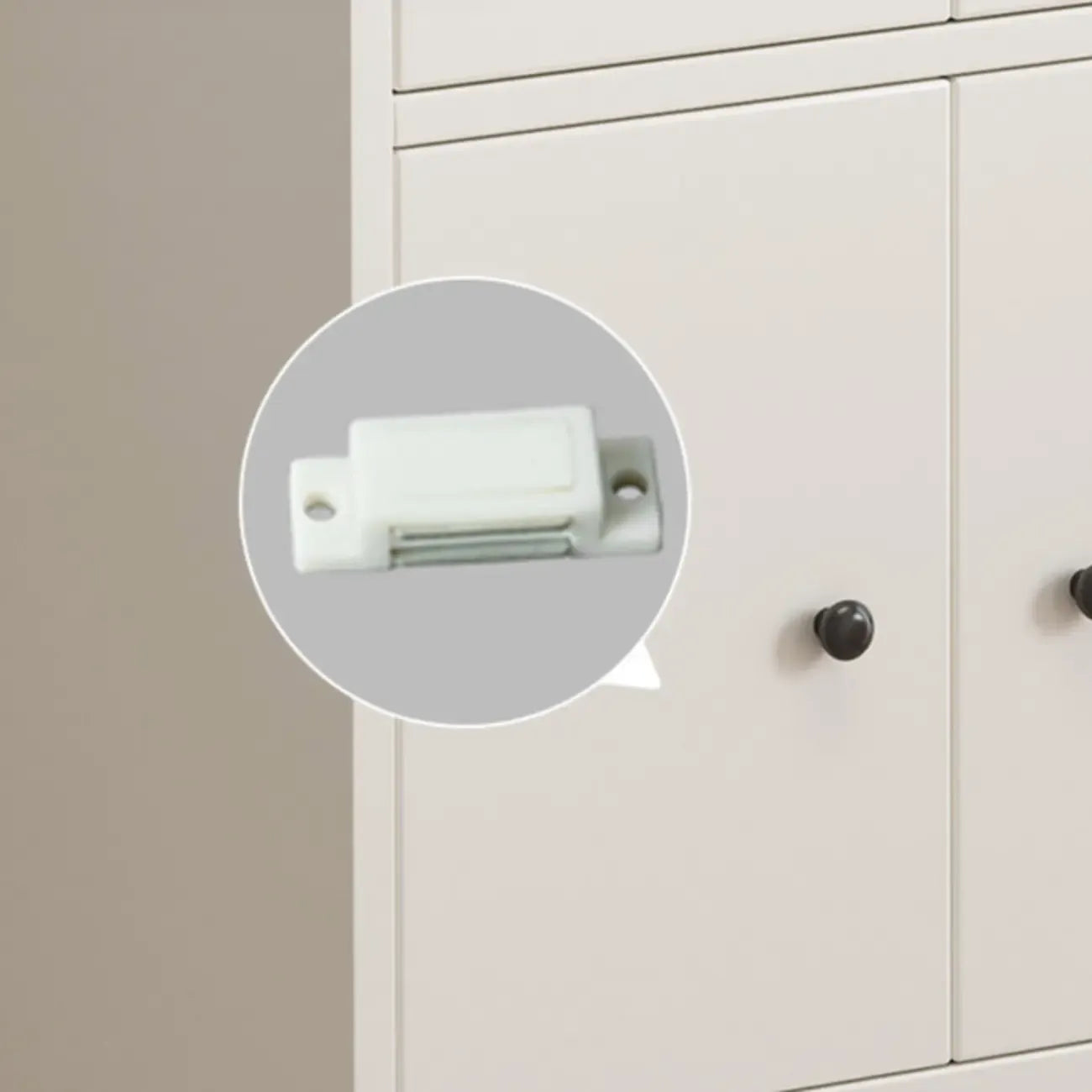 Modern White Wooden Utility Storage Cabinet for Living Room