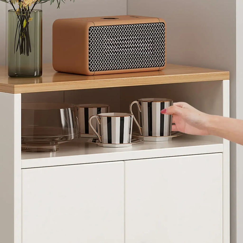 Modern White Wooden Utility Storage Cabinet for Living Room