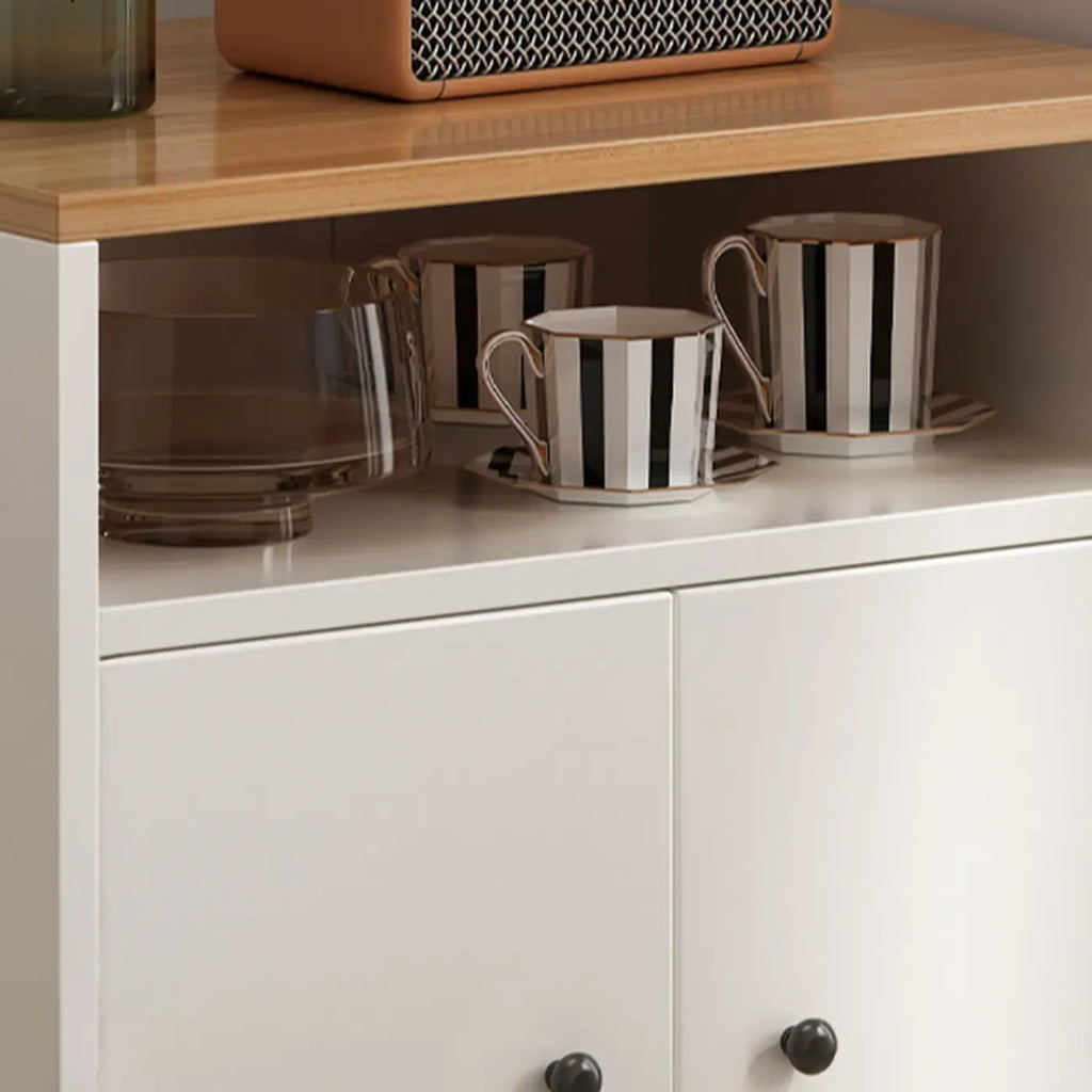 Modern White Wooden Utility Storage Cabinet for Living Room