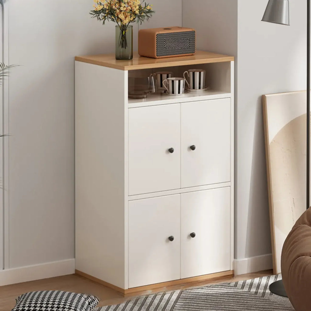 Modern White Wooden Utility Storage Cabinet for Living Room