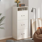 Modern White Wooden Utility Storage Cabinet for Living Room