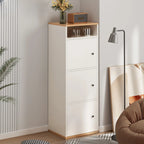 Modern White Wooden Utility Storage Cabinet for Living Room