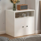 Modern White Wooden Utility Storage Cabinet for Living Room