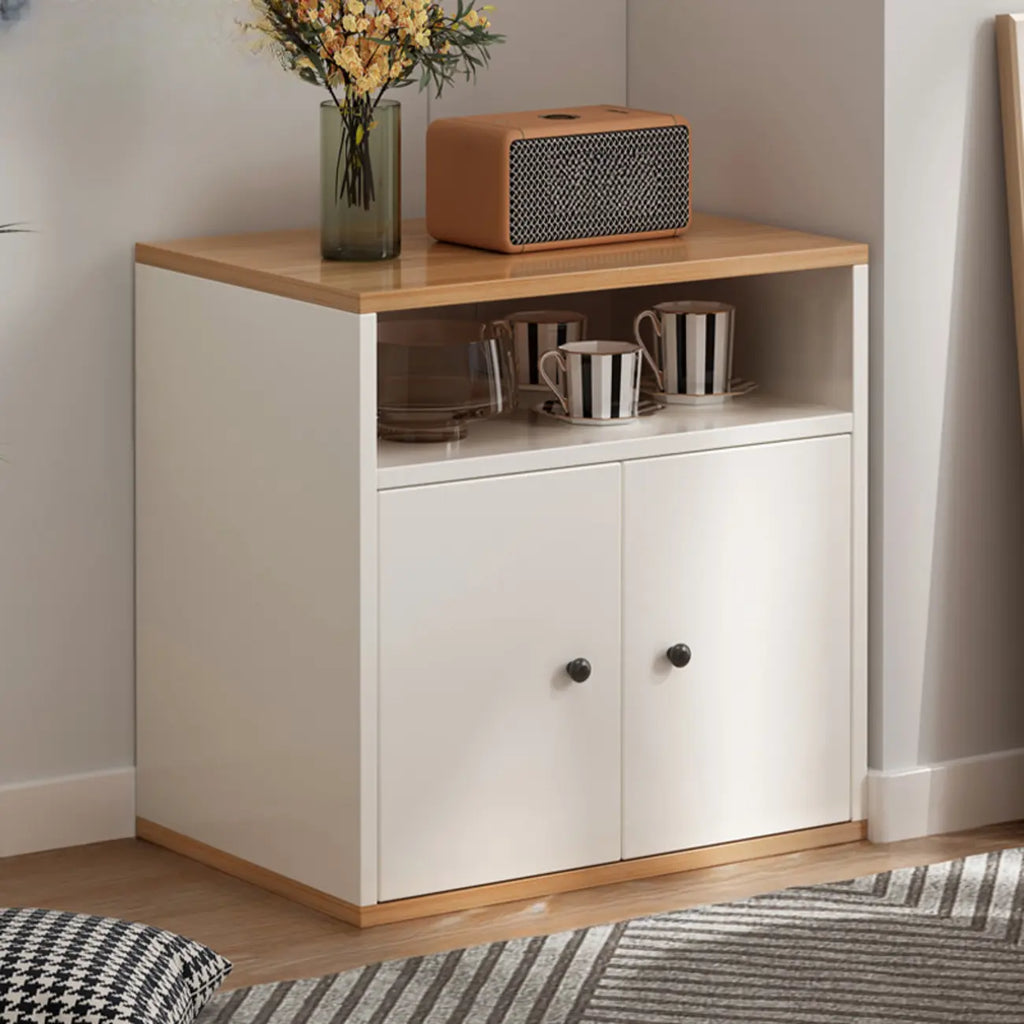Modern White Wooden Utility Storage Cabinet for Living Room