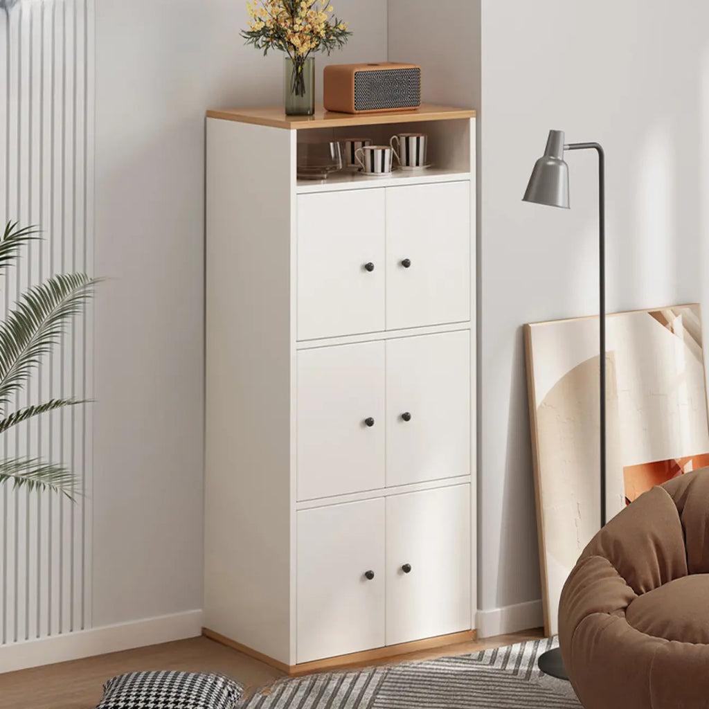 Modern White Wooden Utility Storage Cabinet for Living Room