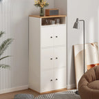 Modern White Wooden Utility Storage Cabinet for Living Room
