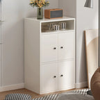 Modern White Wooden Utility Storage Cabinet for Living Room