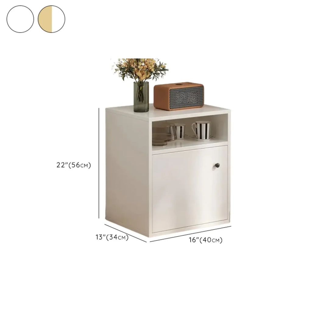Modern White Wooden Utility Storage Cabinet for Living Room