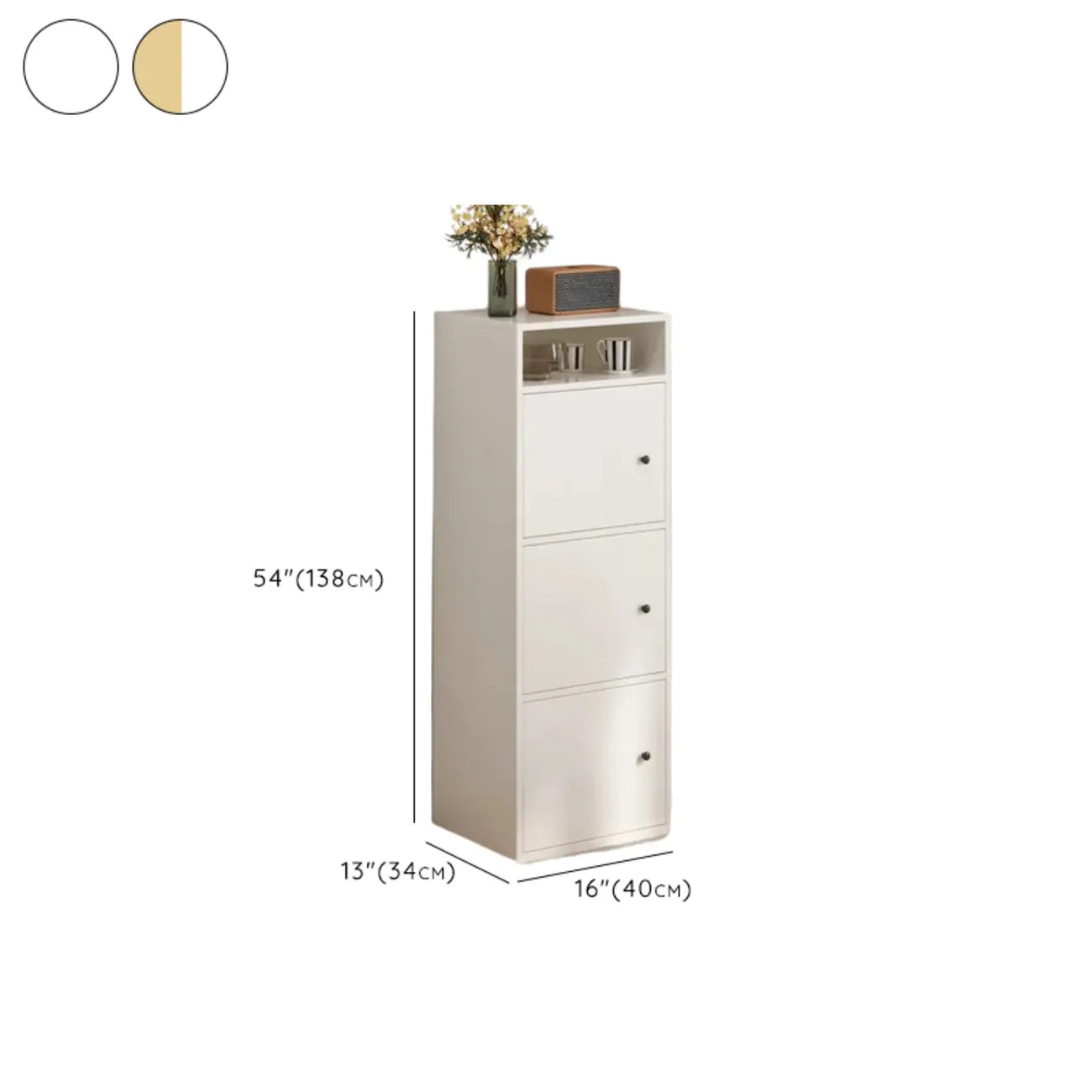 Modern White Wooden Utility Storage Cabinet for Living Room