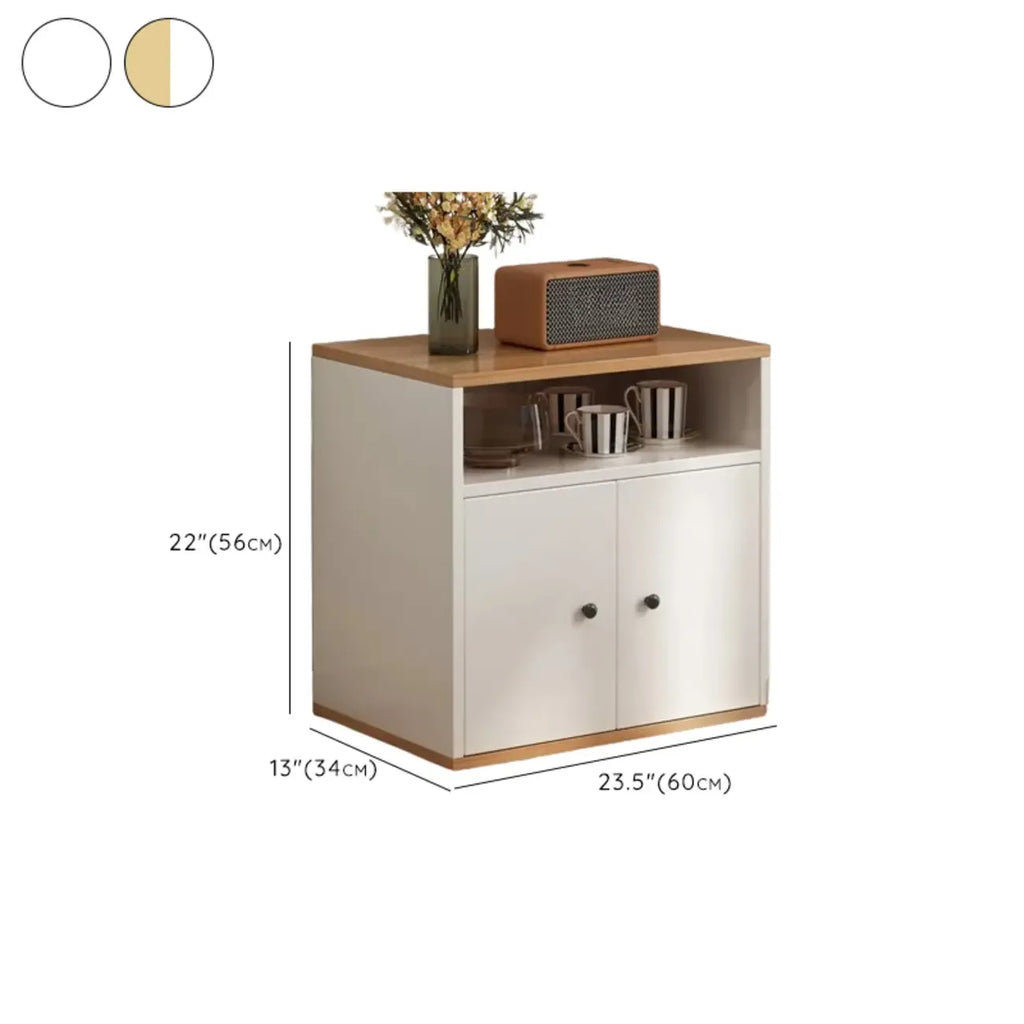 Modern White Wooden Utility Storage Cabinet for Living Room