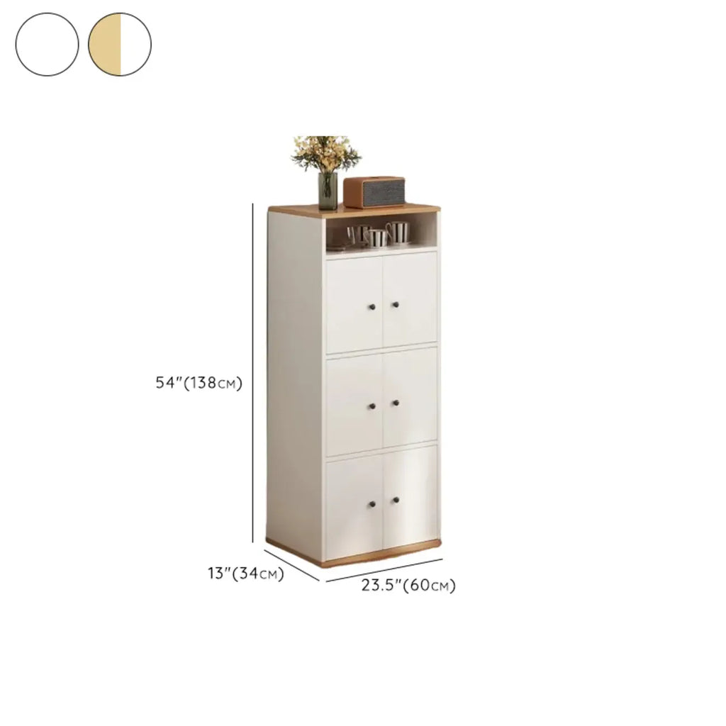 Modern White Wooden Utility Storage Cabinet for Living Room
