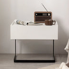 Modern Black Wood Compact Drawer Nightstand
