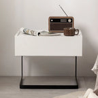 Modern Black Wood Compact Drawer Nightstand