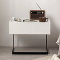 Modern Black Wood Compact Drawer Nightstand