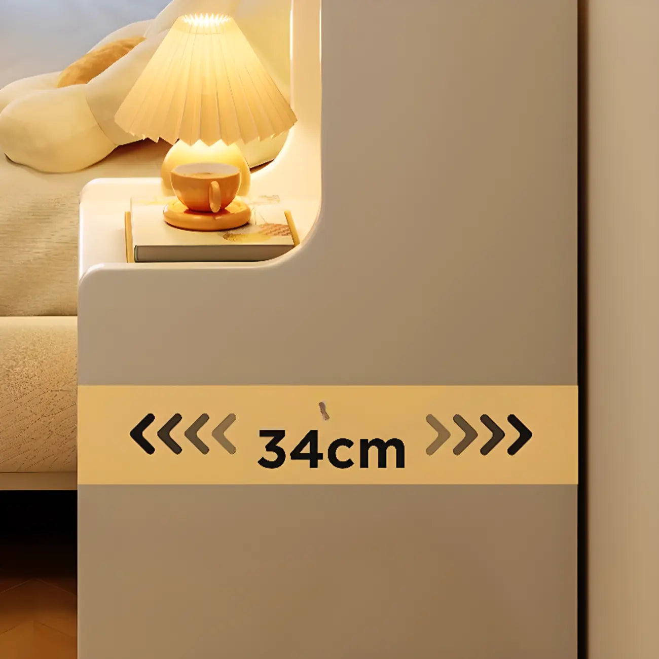 Modern Bedside Table with Drawers - White Nightstand