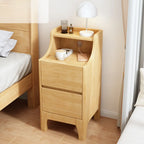 Bedroom Natural Wood Storage Drawer Function Nightstand