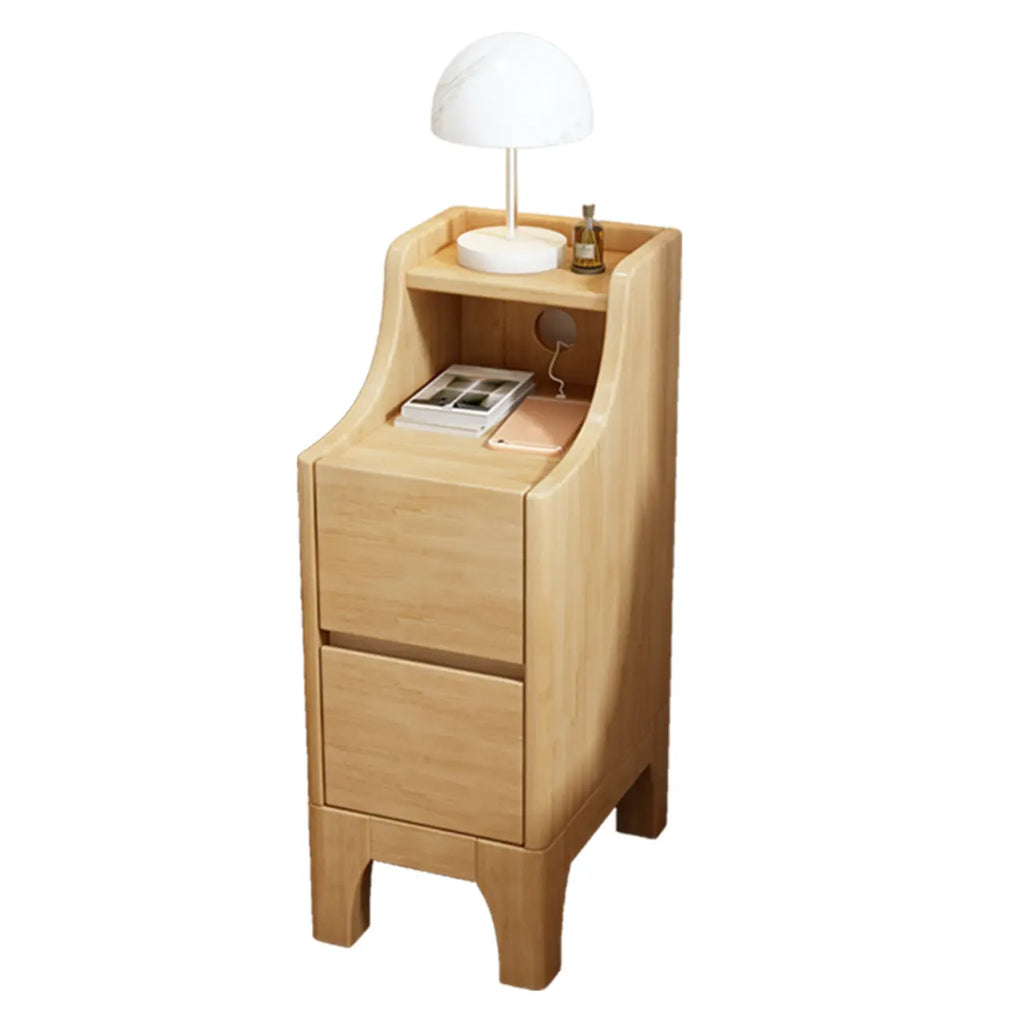 Bedroom Natural Wood Storage Drawer Function Nightstand