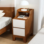 Bedroom Natural Wood Storage Drawer Function Nightstand