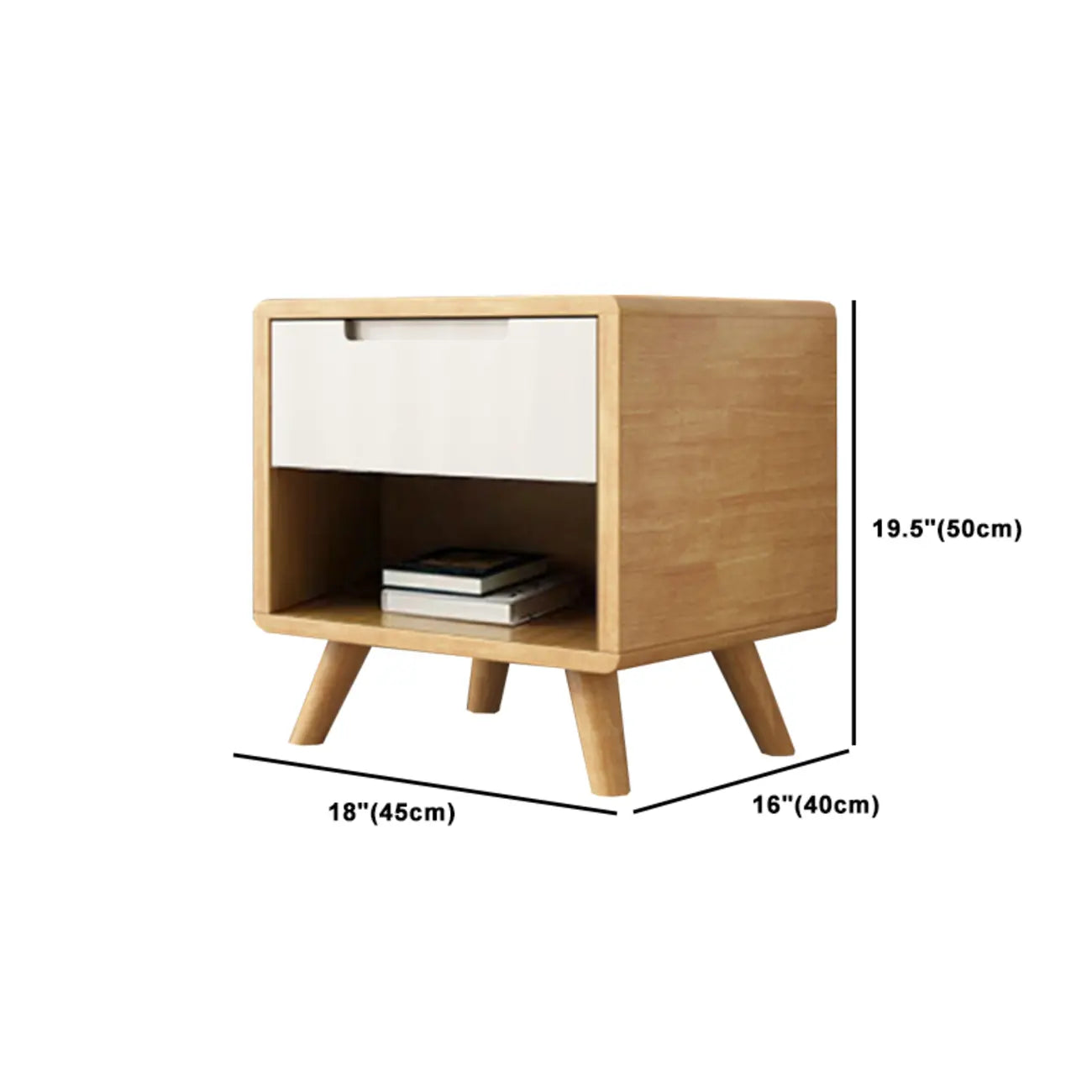 Bedroom Natural Wood Storage Drawer Function Nightstand