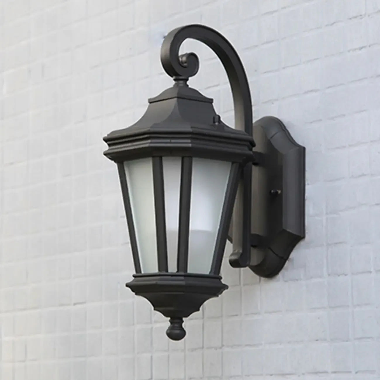 Vintage Black Metal Lantern Outdoor Wall Sconce