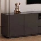 Modern Black Wooden TV Stand with Cable Management