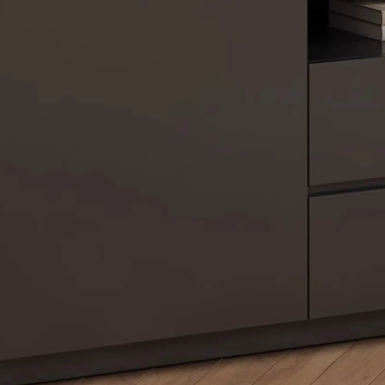 Modern Black Wooden TV Stand with Cable Management