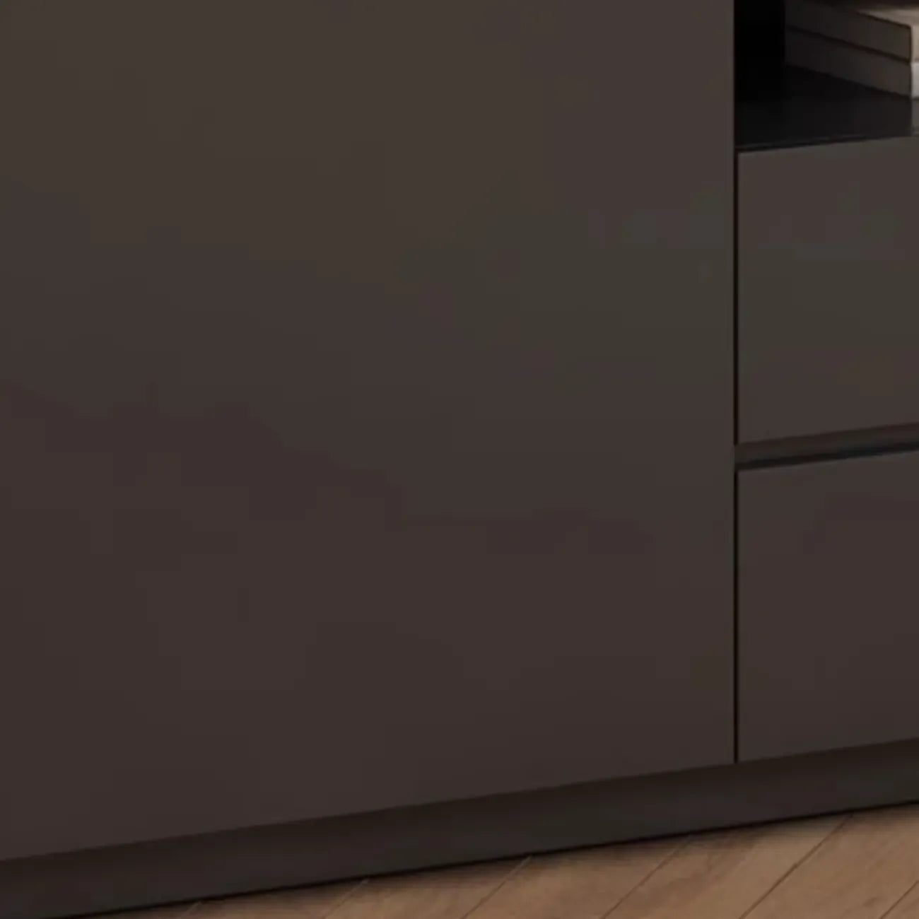 Modern Black Wooden TV Stand with Cable Management