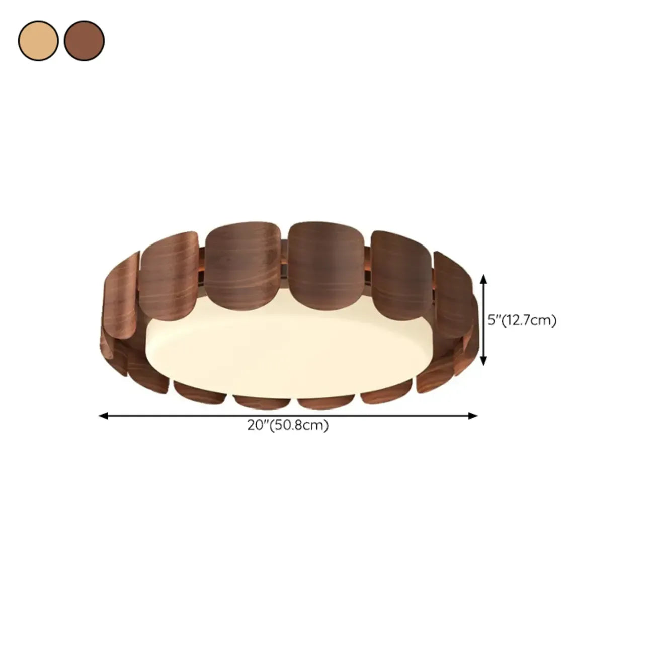 Circle Dimmable 2-Light Flush Mount Ceiling Light Fixture