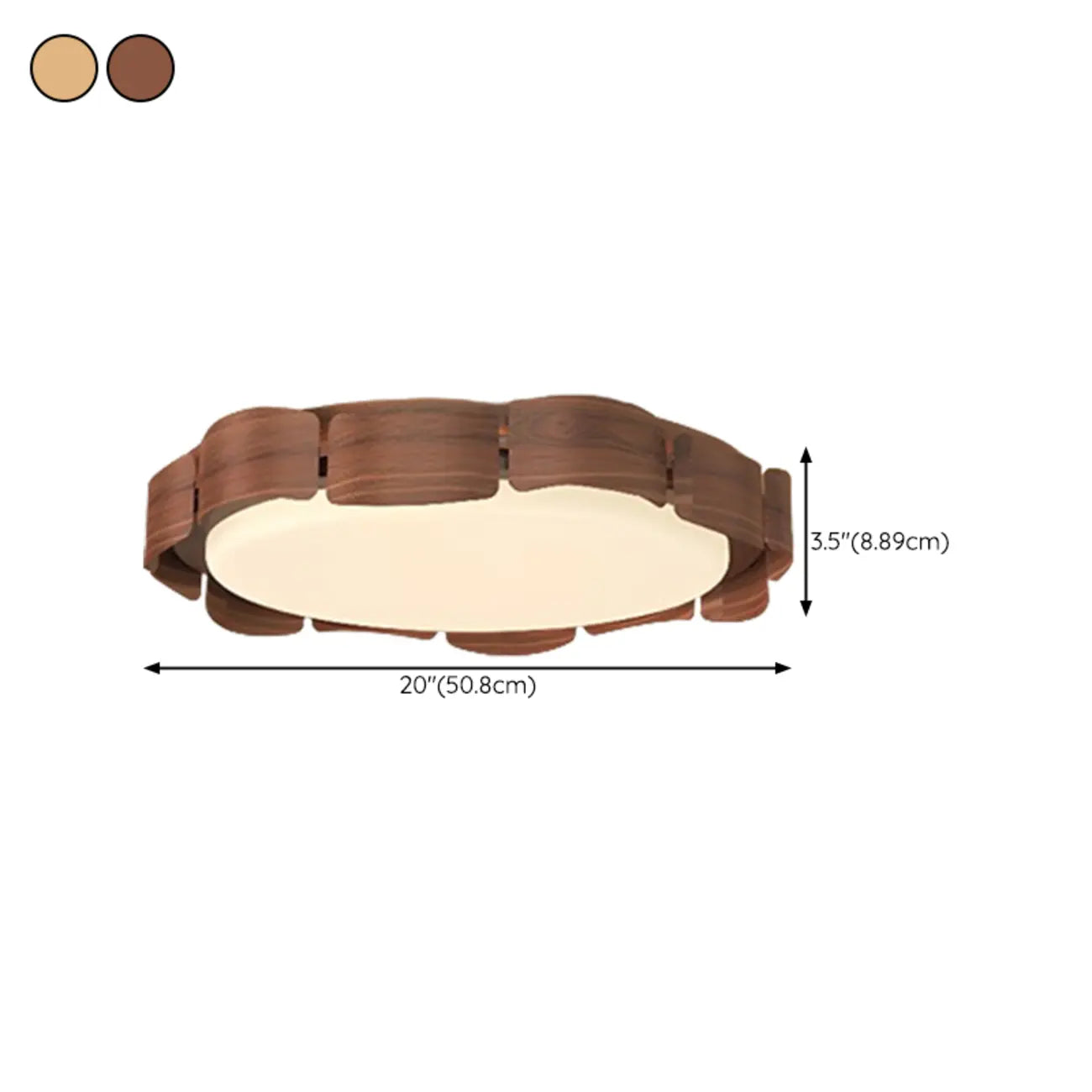 Circle Dimmable 2-Light Flush Mount Ceiling Light Fixture