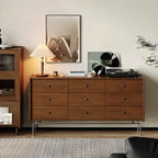 Trendy Lumber Cocoa Chest with 9 Drawers and Metal Base