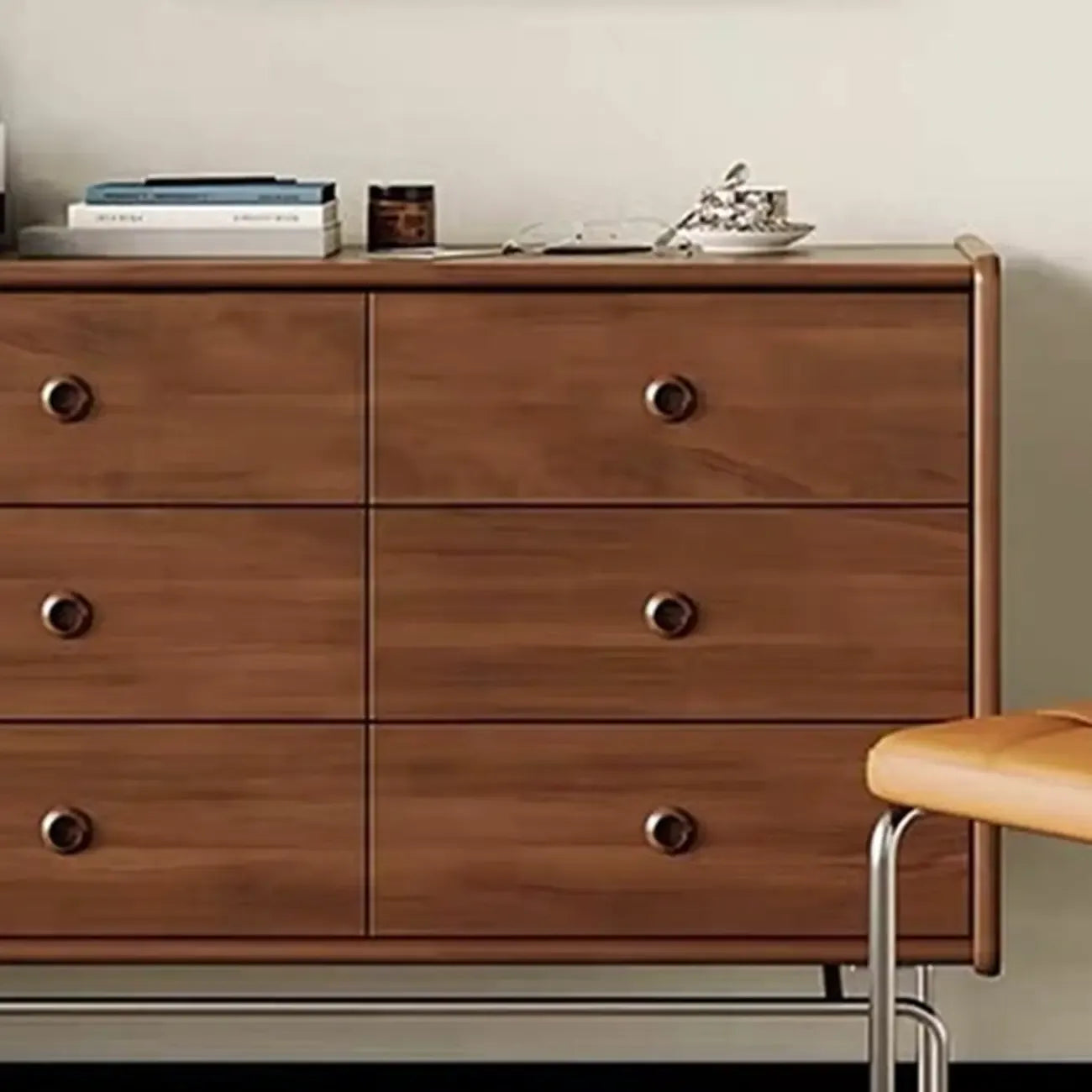 Trendy Lumber Cocoa Chest with 9 Drawers and Metal Base