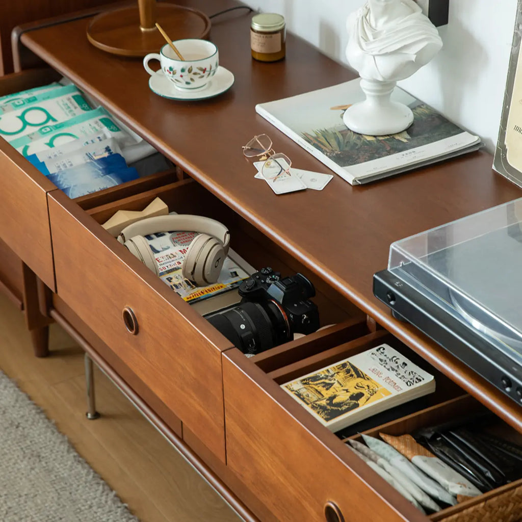 Trendy Lumber Cocoa Chest with 9 Drawers and Metal Base