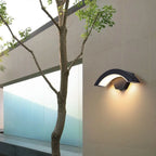Modern Metal Arc Down Shade LED Outdoor Wall Sconce